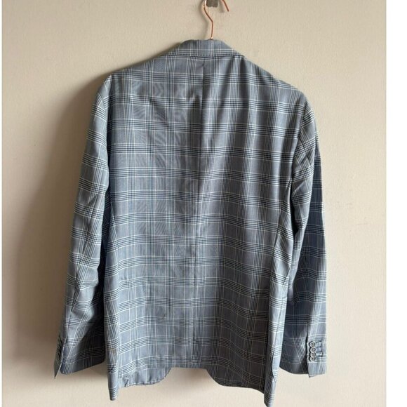 Acquaviva Mens Double Vented Plaid Spot Blazer Gray Size Large - Picture 16 of 16